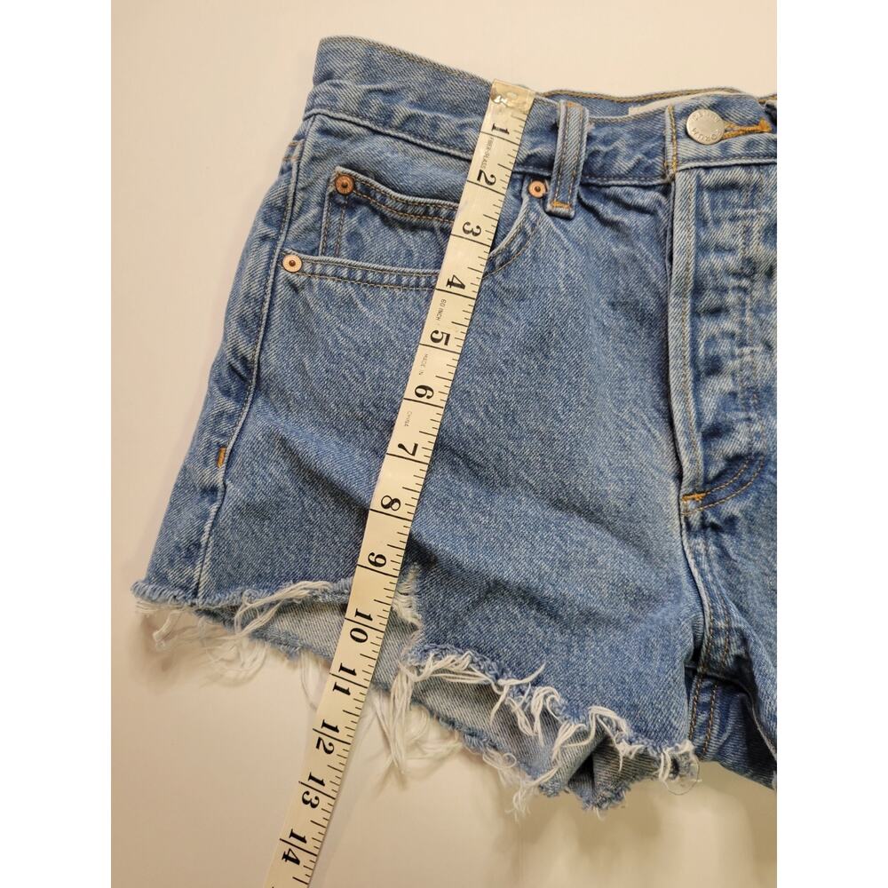 Aritzia Denim Forum Womens 25 The Ex Bf Hi Rise Denim Short Medium Blue Wash - Picture 7 of 10
